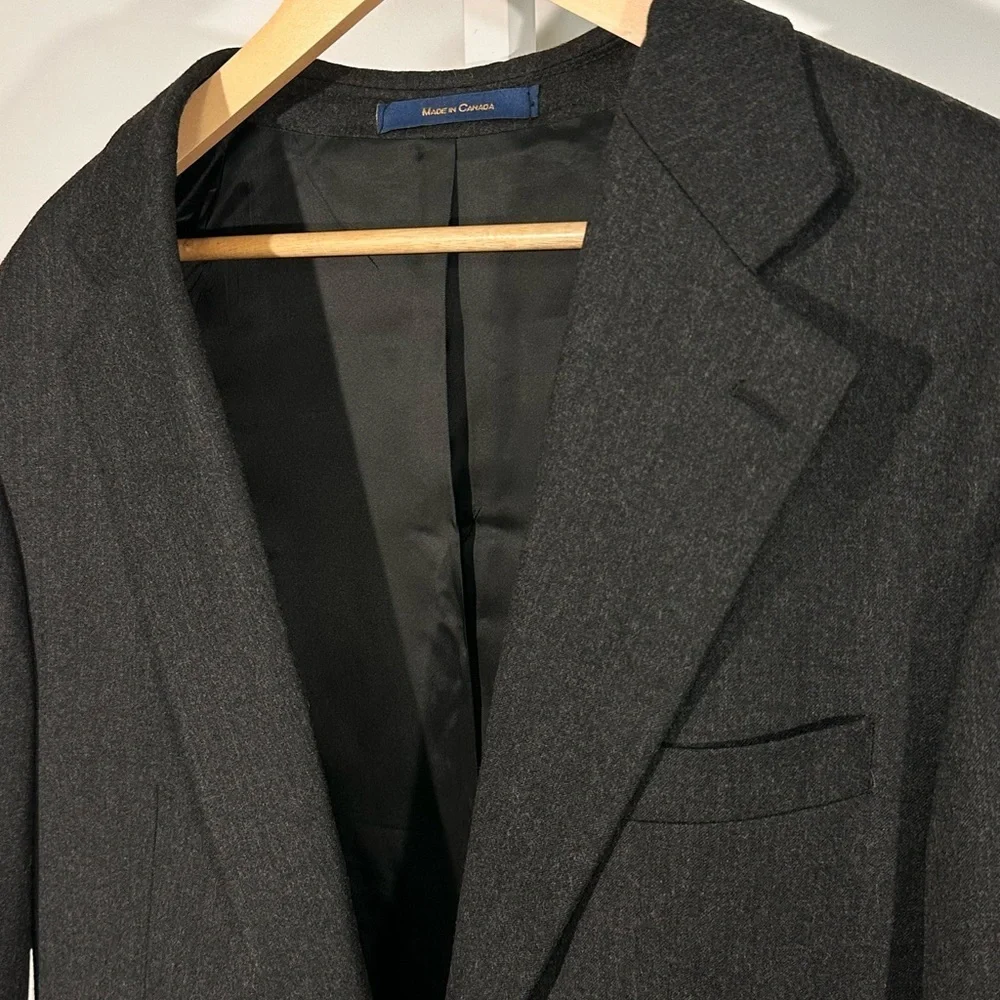 CHAPS Ralph Lauren Pure Wool Blazer Charcoal Grey Classic Tailored Canada 42R